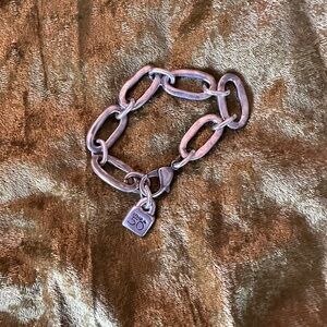 Uno de 50 Bracelet, 8” Long, Silver Tone, Heavy